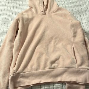 Athleta Girl pale pink plush fleece hoodie